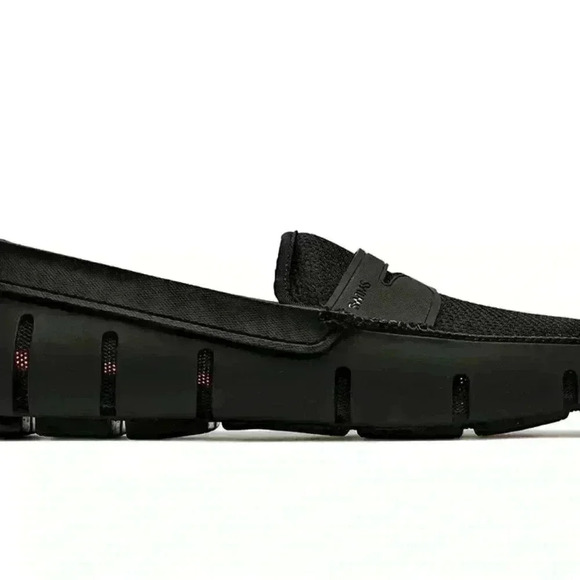 Swims Mens Braided Lace Lux Loafer Driver in black Size 10 - Picture 2 of 8